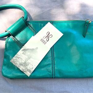 HOBO Teal Leather Wristlet Clutch